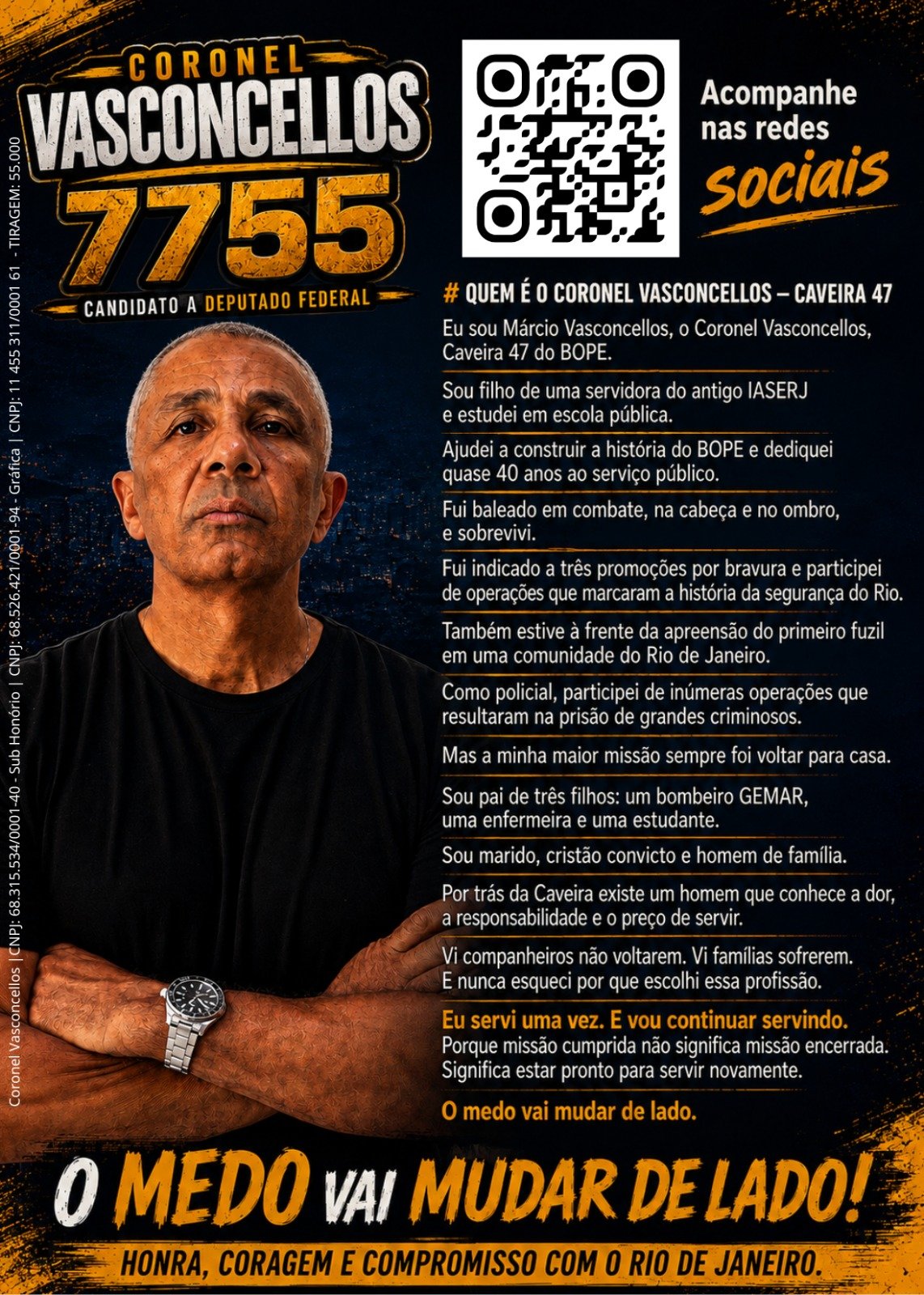 Material oficial de campanha do Coronel Vasconcellos, número 7755.